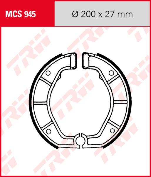 TRW Bremsbacken Satz MCS945, für Trommelbremse 200 x 27 mm