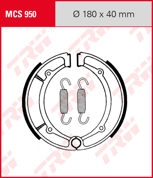 TRW Bremsbacken Satz MCS950, für Trommelbremse 180 x 40 mm