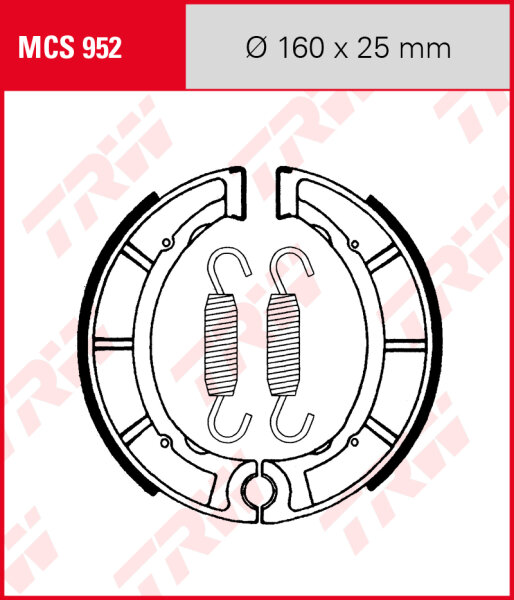 TRW Bremsbacken Satz MCS952, für Trommelbremse 160 x 25 mm