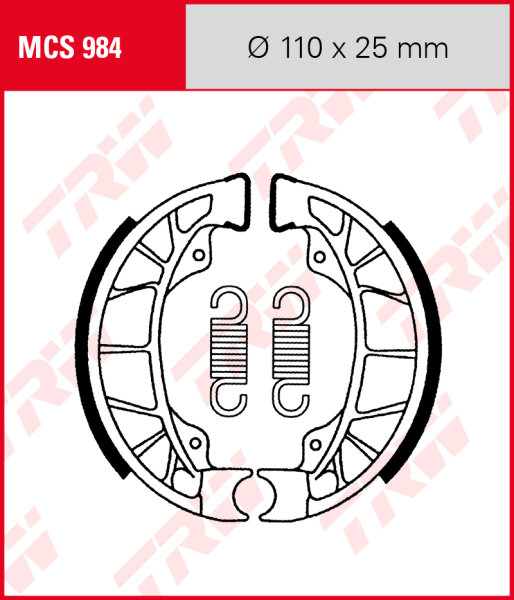 TRW Bremsbacken Satz MCS984, für Trommelbremse 110 x 25 mm