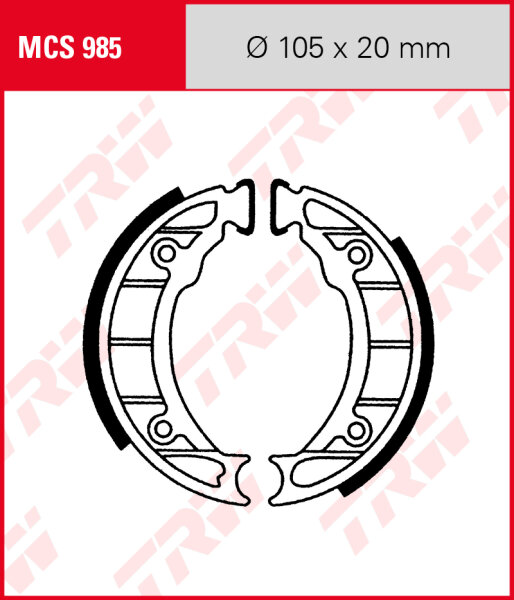 TRW Bremsbacken Satz MCS985, für Trommelbremse 104 x 20 mm