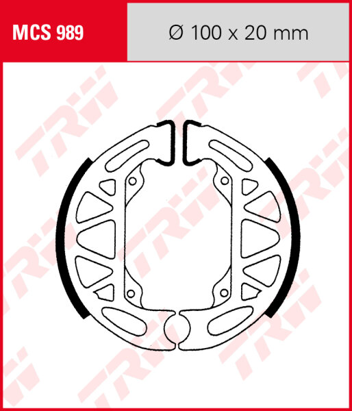 TRW Bremsbacken Satz MCS989, für Trommelbremse 100 x 20 mm