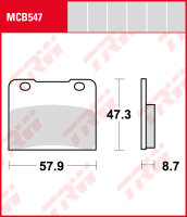 TRW Bremsbeläge Satz MCB547, allround organic, mit ABE